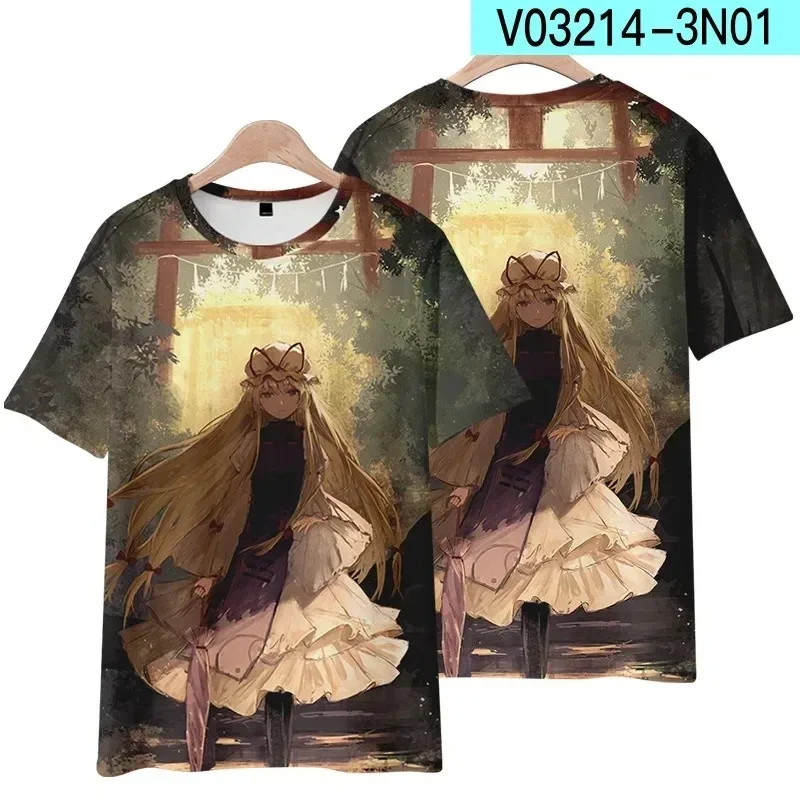 Summer Game TouHou Project Yakumo Yukari Print T Shirts 3D Printed Men/Women Short Sleeve Cartoon T-Shirt Fashion Harajuku Tops
