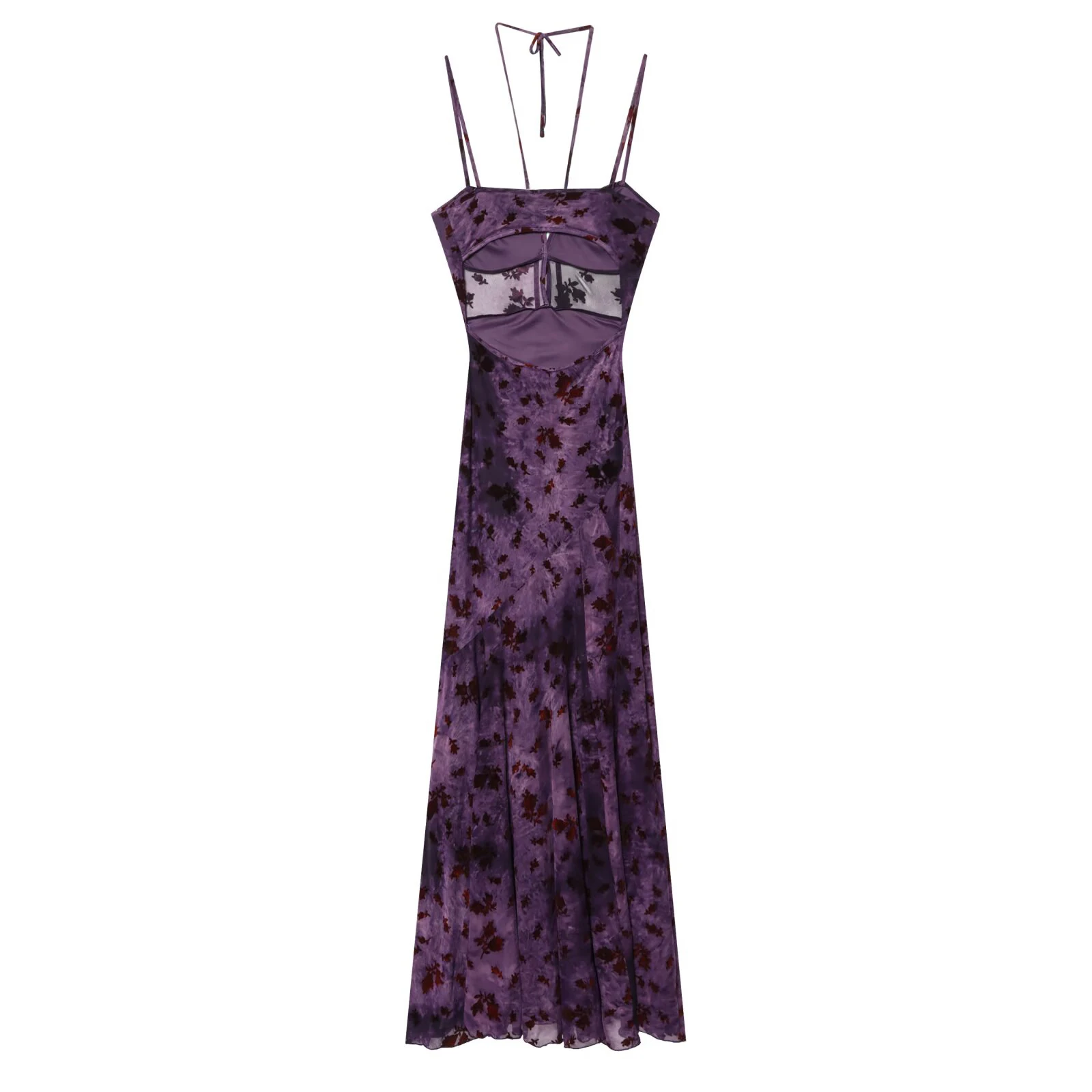 European and American style 2026 spring/summer new French high-end style spicy girl sexy backless plush silk mesh long dress