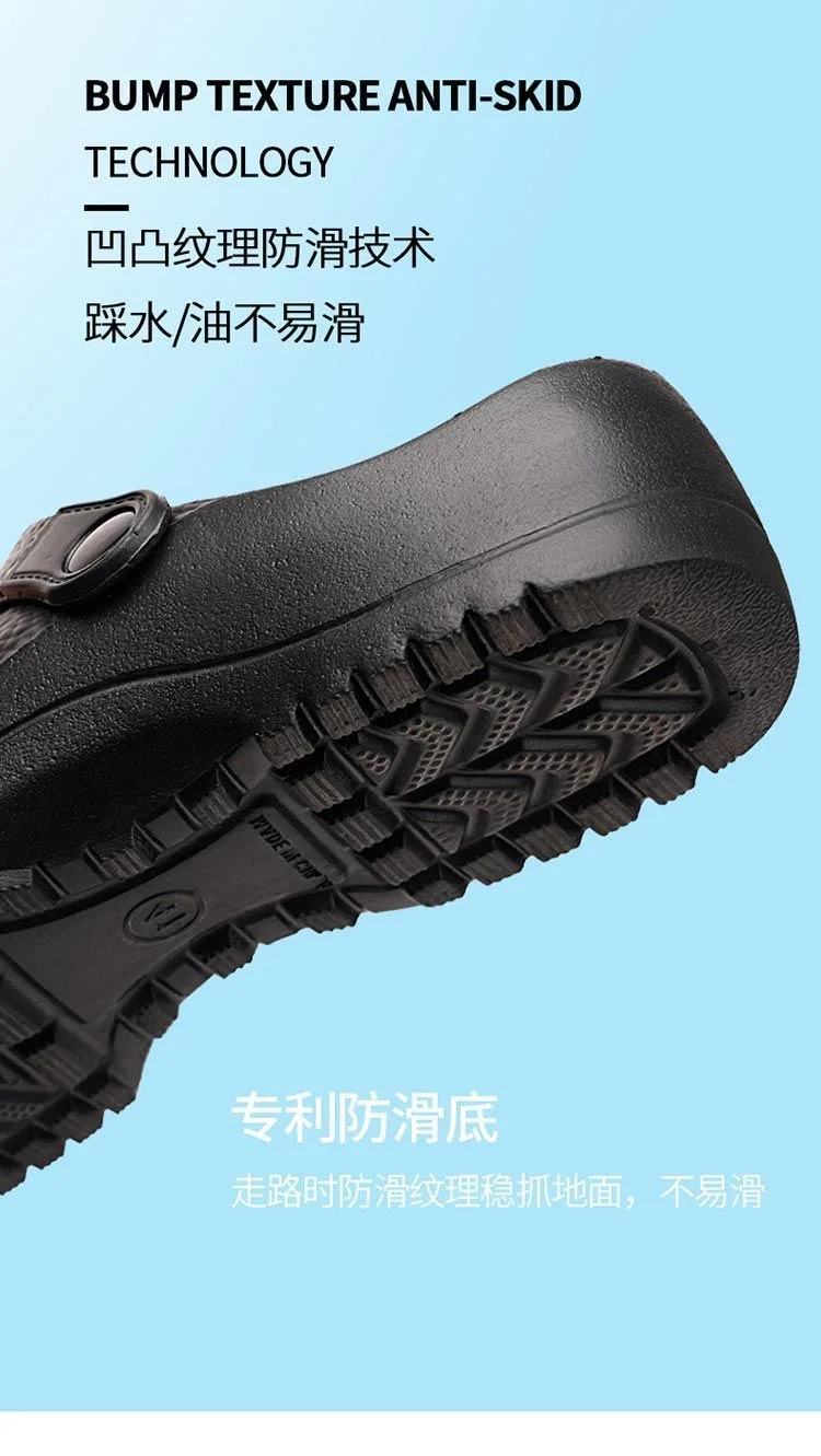 Fashionable Unisex Solid Color Shoes for the Food Industry, Comfortable, Lightweight, Durable, Waterproof, Suitable for Kitchens and Hospitals, Casual Soft Slip-On Flat Shoes