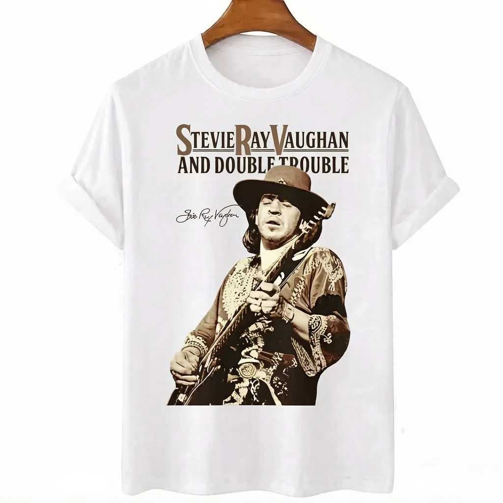 Man Woman Tee Stevie Ray Vaughan Guitar Blues Rock Legend SRV Unisex O-neck Fashion Graphic T Shirts Men Streetwear Clothing