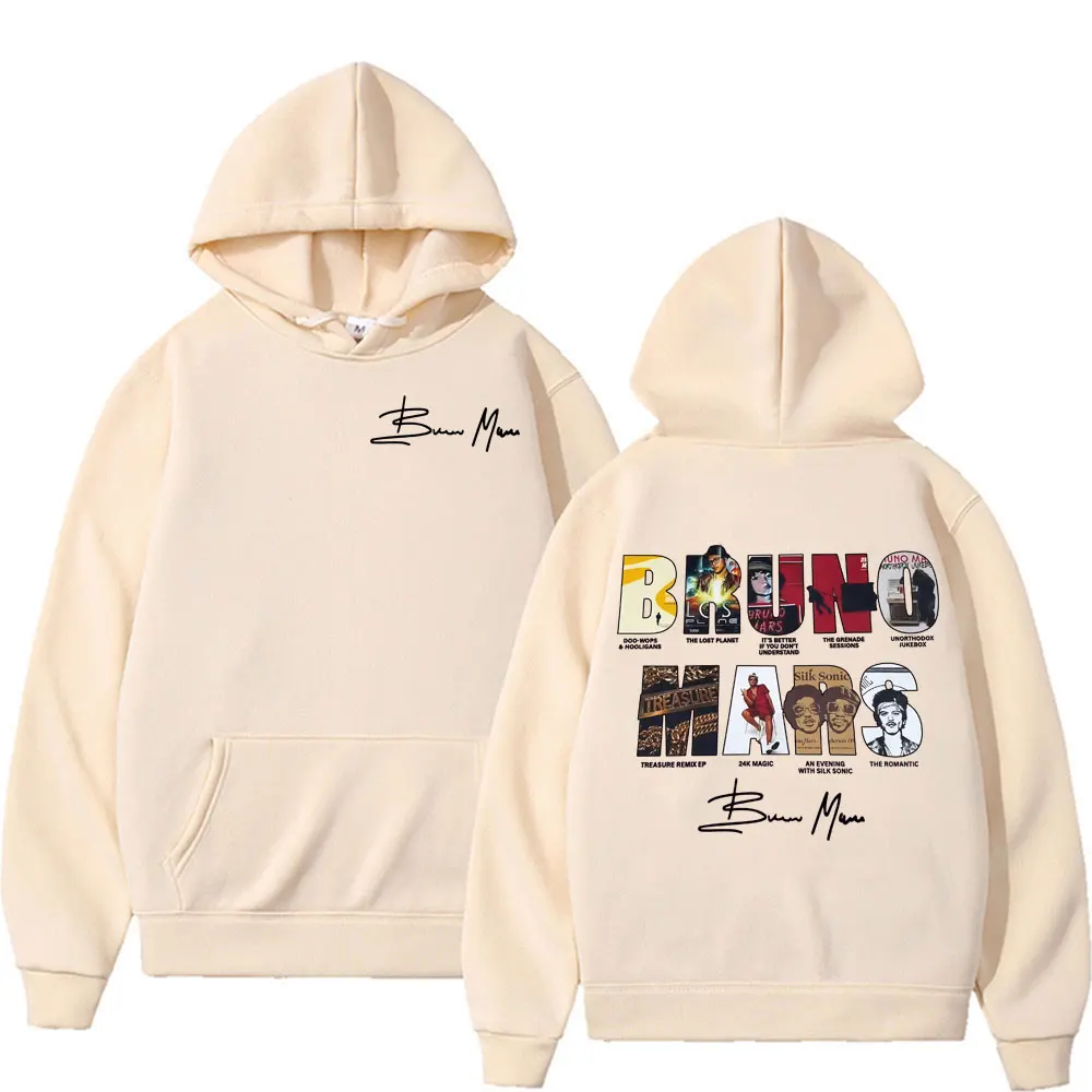 Bruno Mars The Romantic 2026 Album Cover Hoodies Men Women Fashion Hip Hop Streetwear Sweatshirt Fleece Cozy Oversized Pullovers