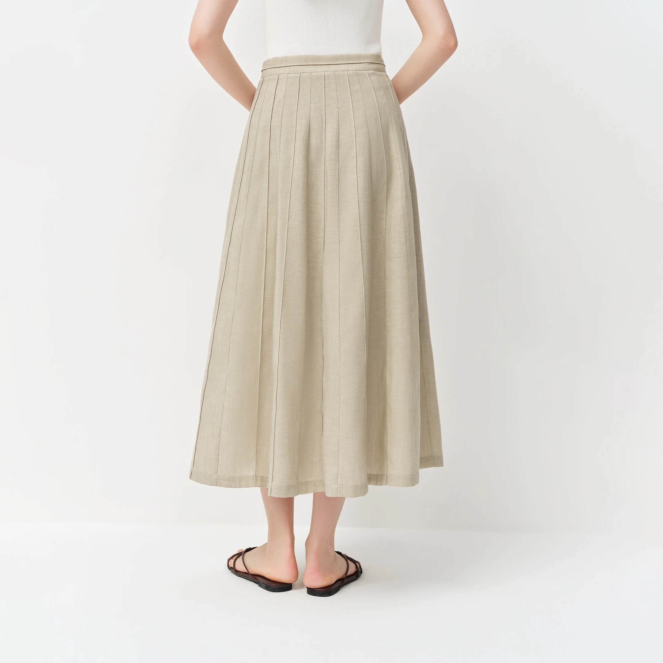 FSLE Old Money Style V-neck Vest for Women Summer 2026 New Style Hemp Skirt Sets Vintage Streetwear Simple