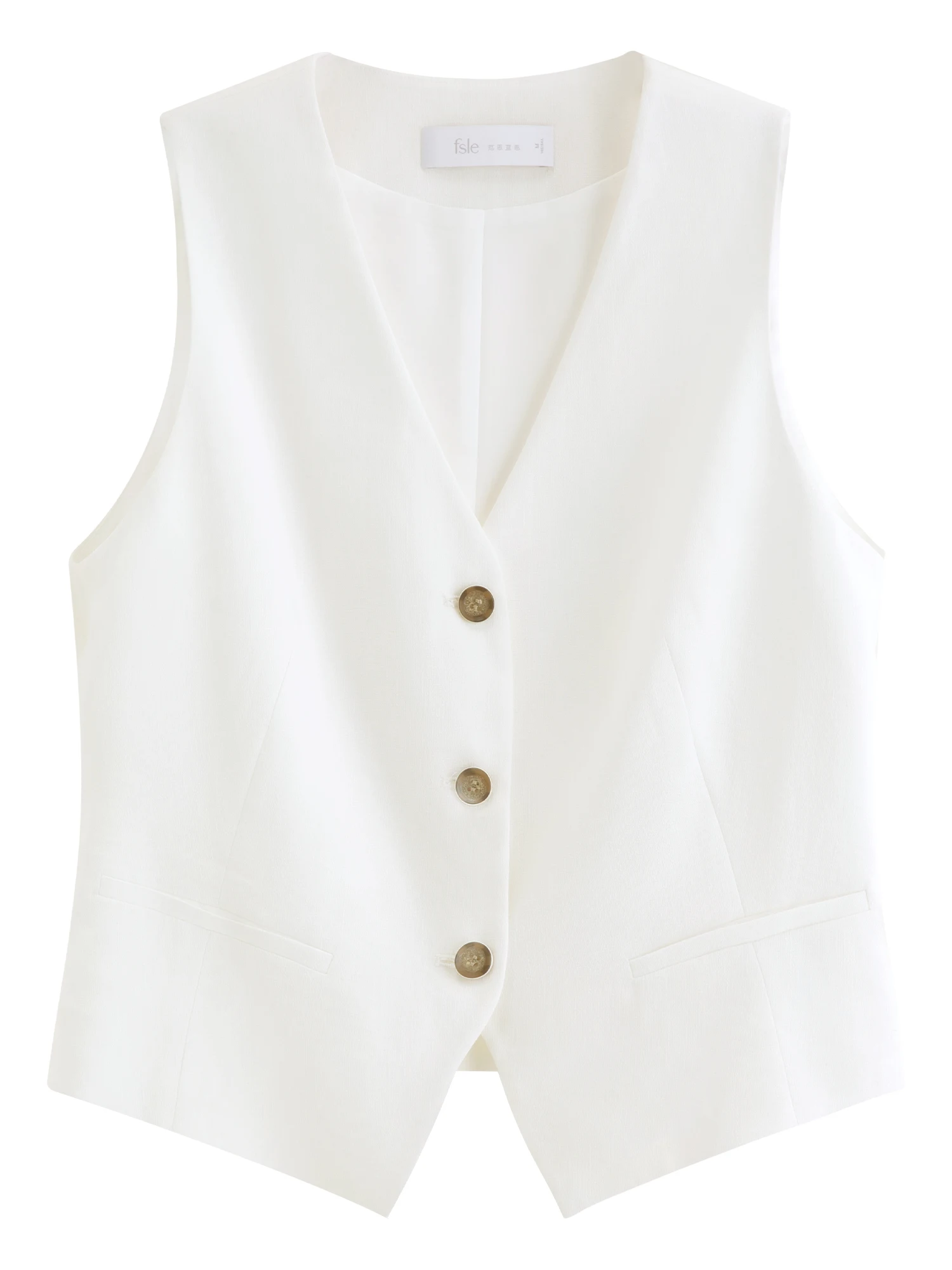 FSLE Old Money Style V-neck Vest for Women Summer 2026 New Style Hemp Skirt Sets Vintage Streetwear Simple