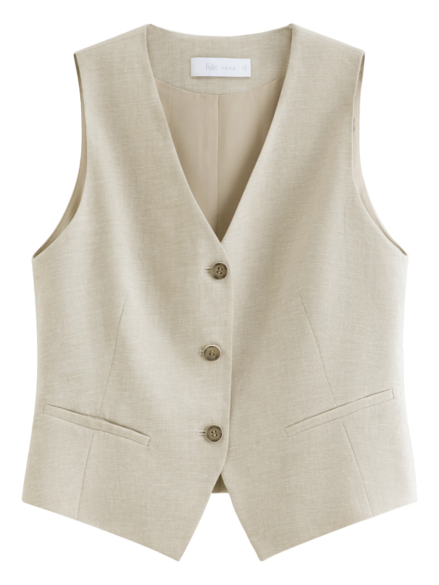 FSLE Old Money Style V-neck Vest for Women Summer 2026 New Style Hemp Skirt Sets Vintage Streetwear Simple