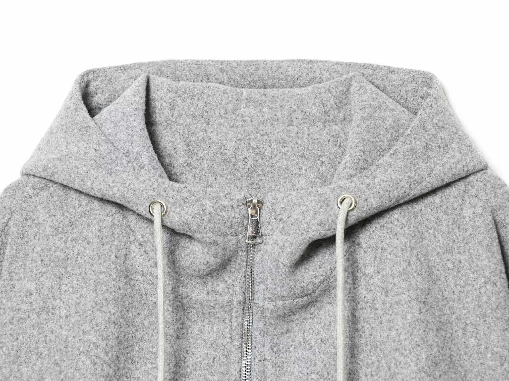 Women Fashion Loose Drawstring Zipper Hooded Jacket Female High Street Casual Long-Sleeved Solid Pockets Jacket