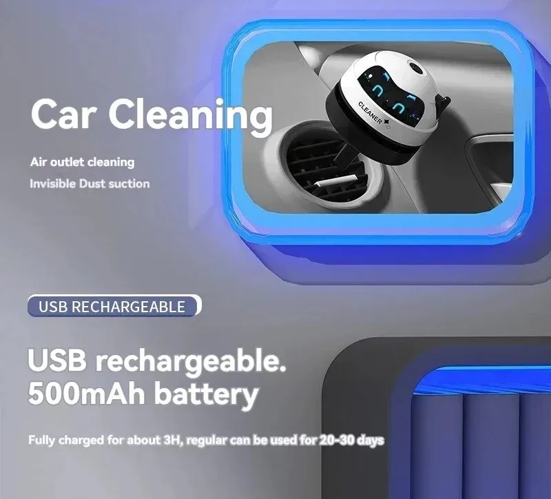 Mini Desktop Vacuum Cleaner USB Rechargeable Wireless Car Dust Cleaner with Detachable Nozzle Portable Cleaning Tools