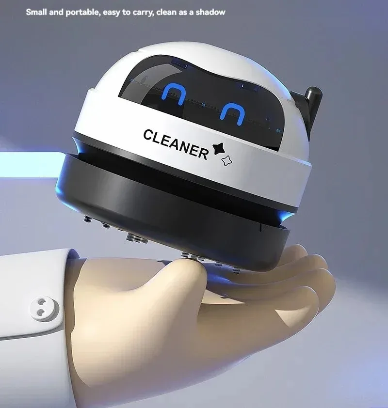 Mini Desktop Vacuum Cleaner USB Rechargeable Wireless Car Dust Cleaner with Detachable Nozzle Portable Cleaning Tools