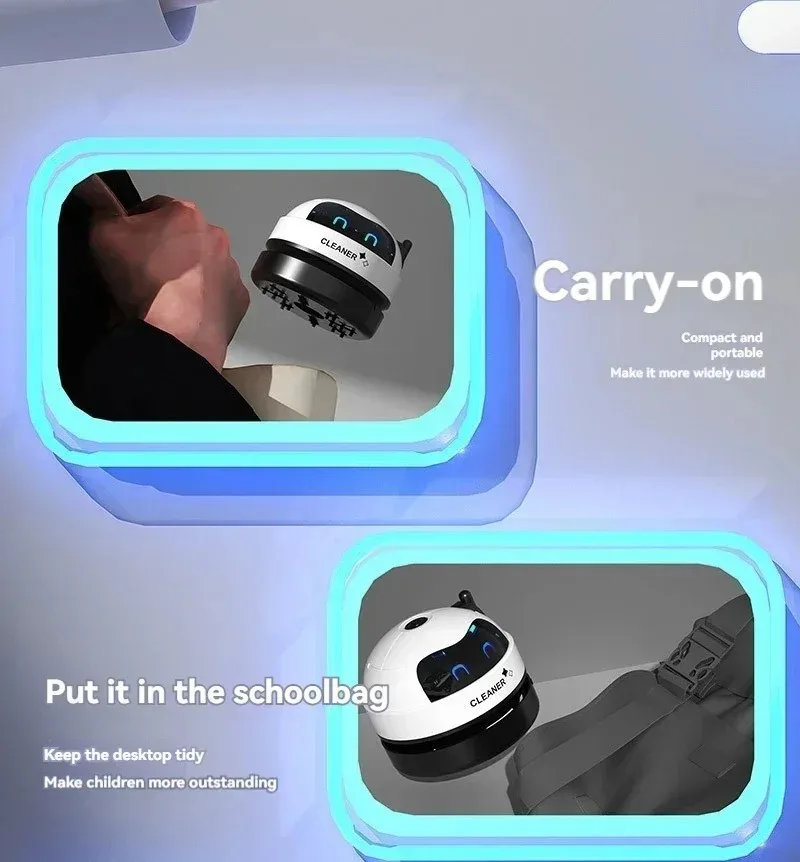 Mini Desktop Vacuum Cleaner USB Rechargeable Wireless Car Dust Cleaner with Detachable Nozzle Portable Cleaning Tools