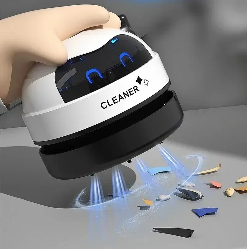 Mini Desktop Vacuum Cleaner USB Rechargeable Wireless Car Dust Cleaner with Detachable Nozzle Portable Cleaning Tools