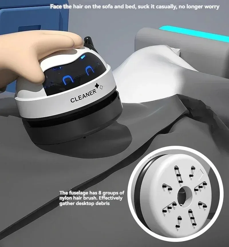 Mini Desktop Vacuum Cleaner USB Rechargeable Wireless Car Dust Cleaner with Detachable Nozzle Portable Cleaning Tools
