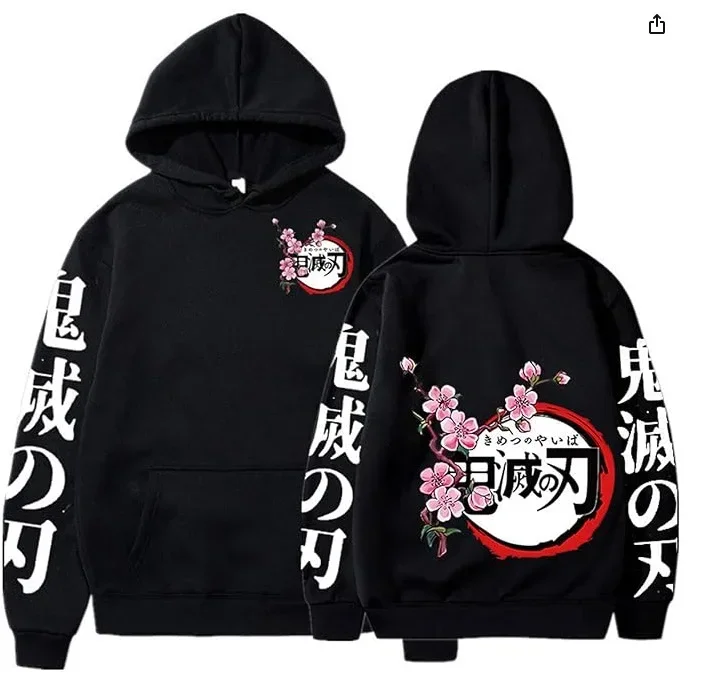 2026 New Demon Slayer Graphic Printed Hoodie Sweatshirt Men's and Women's Hoodie Men's Tops Sports Hoodie Harajuku Y2K Hoodie