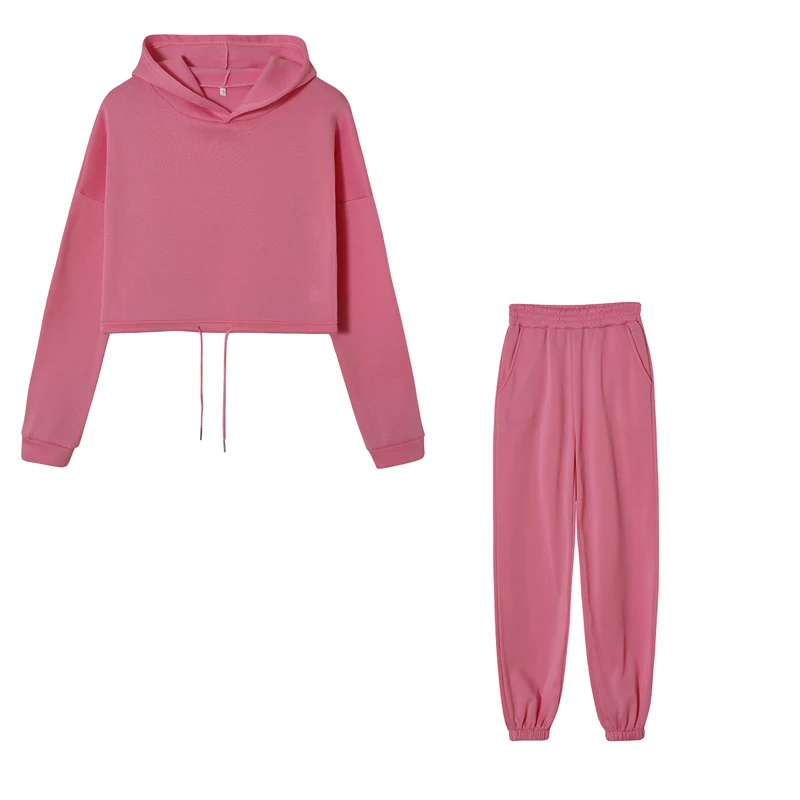 Women's Long-Sleeved Sports Suit, Casual Waist Wear Fashion Trend Two-Piece Set