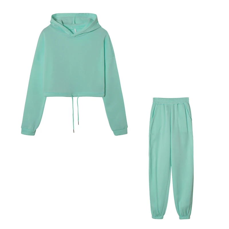 Women's Long-Sleeved Sports Suit, Casual Waist Wear Fashion Trend Two-Piece Set