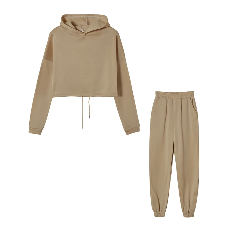 Women's Long-Sleeved Sports Suit, Casual Waist Wear Fashion Trend Two-Piece Set