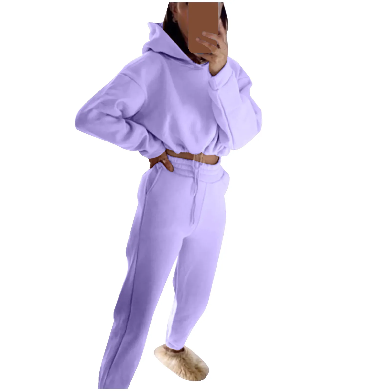 Women's Long-Sleeved Sports Suit, Casual Waist Wear Fashion Trend Two-Piece Set