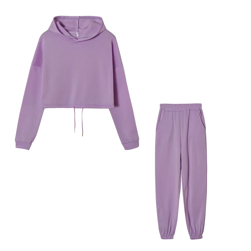 Women's Long-Sleeved Sports Suit, Casual Waist Wear Fashion Trend Two-Piece Set