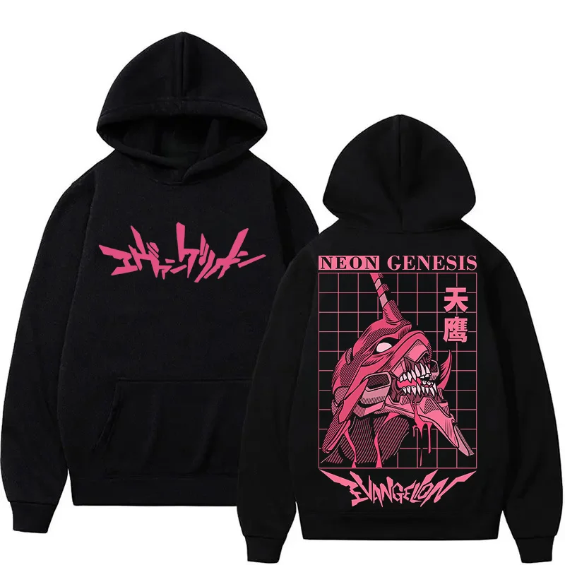 2026 New Evangelion Anime Eva Printed Hoodie Sweatshirt Men's and Women's Hoodie Men's Tops Sports Hoodie Harajuku Y2K Hoodie
