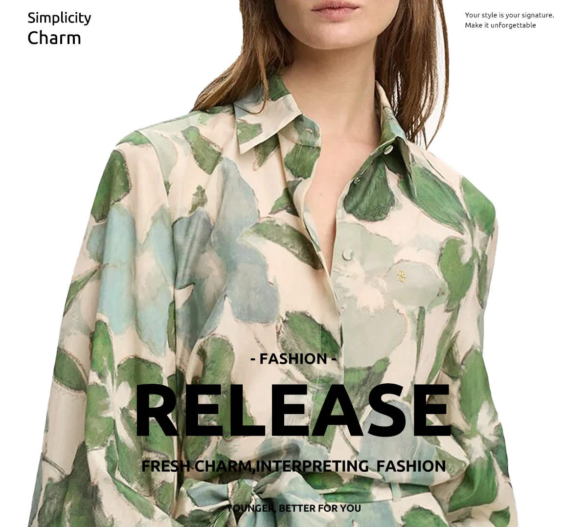 Women's Fashionable Casual Printed Long Sleeved Office Shirt