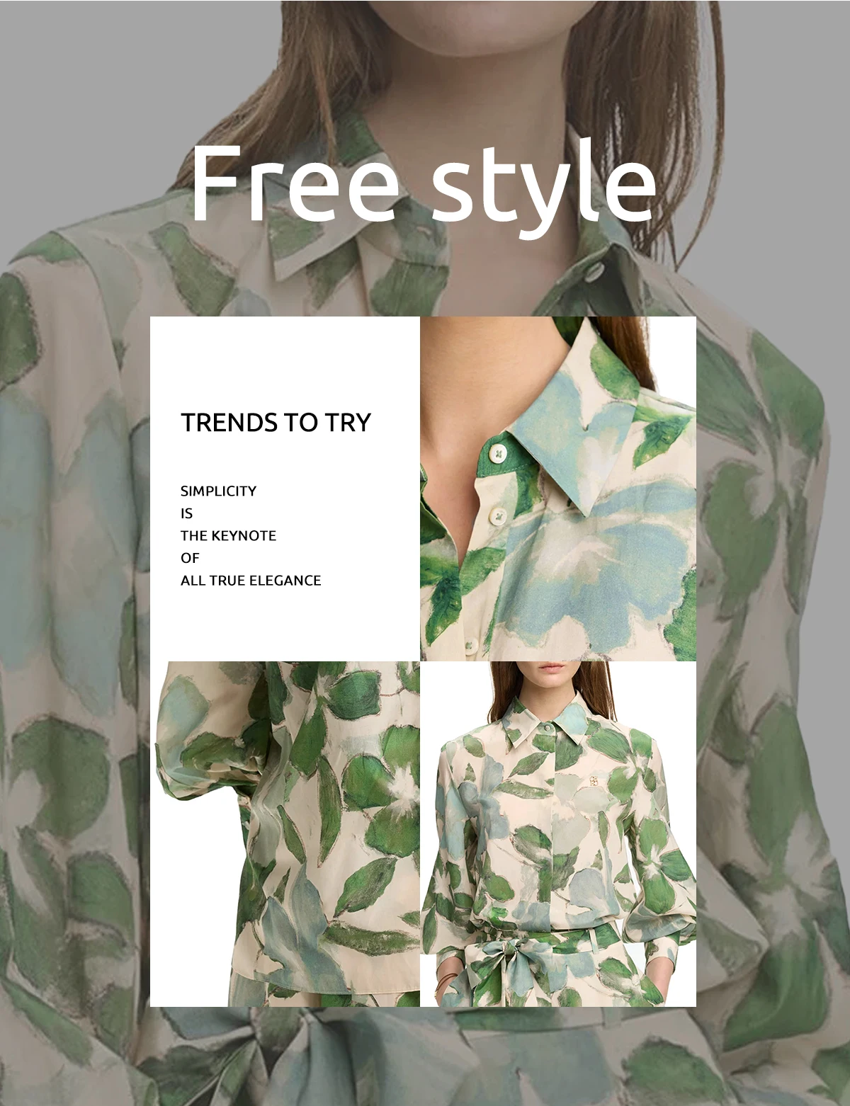 Women's Fashionable Casual Printed Long Sleeved Office Shirt