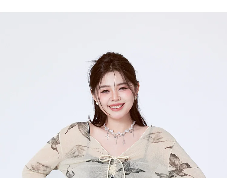 New Plus Size Swimsuit for Women Conservative and Slightly Chubby Butterfly Style Popular Slimming Swimsuit Fashion Long Sleeved