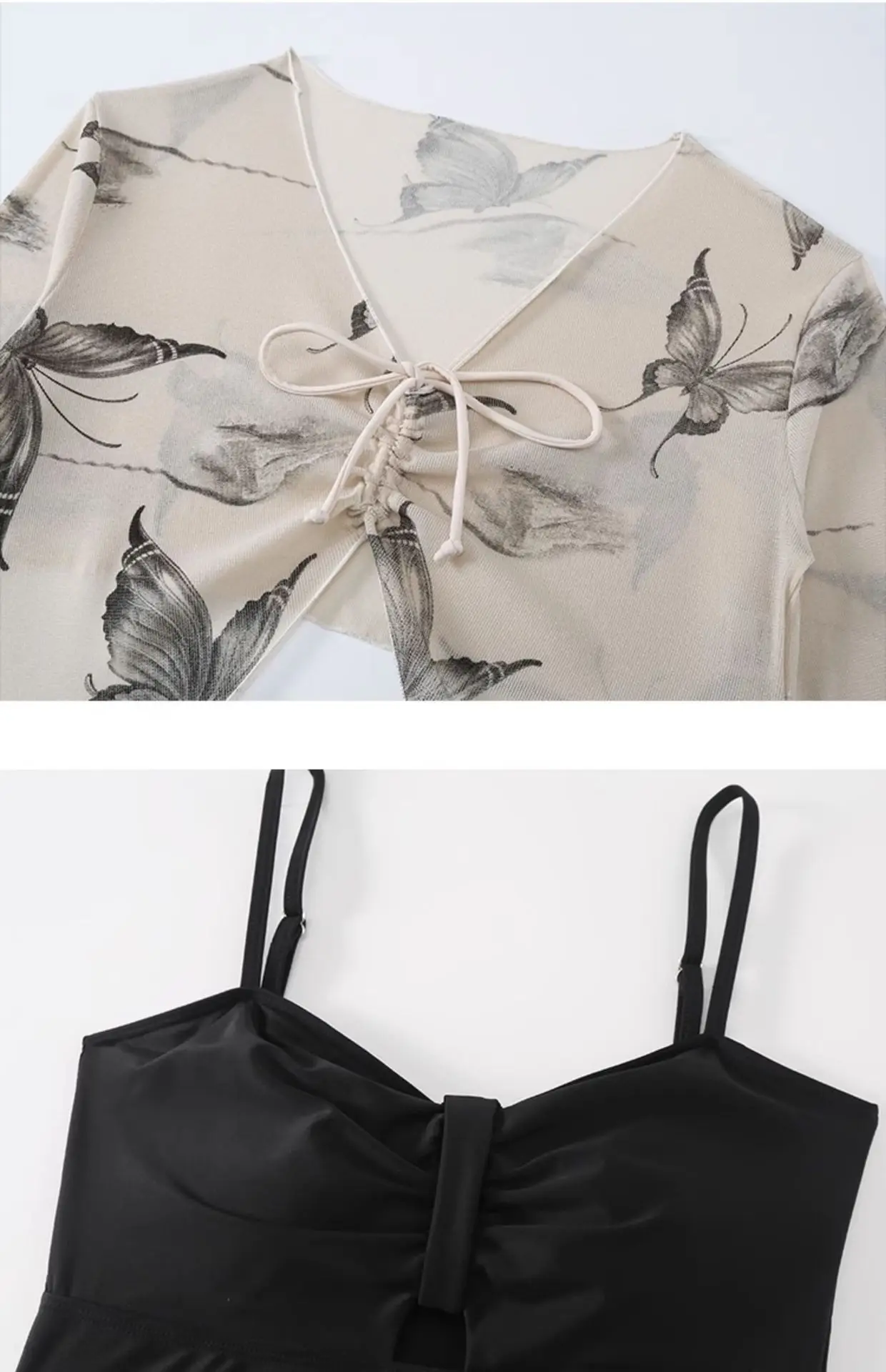New Plus Size Swimsuit for Women Conservative and Slightly Chubby Butterfly Style Popular Slimming Swimsuit Fashion Long Sleeved