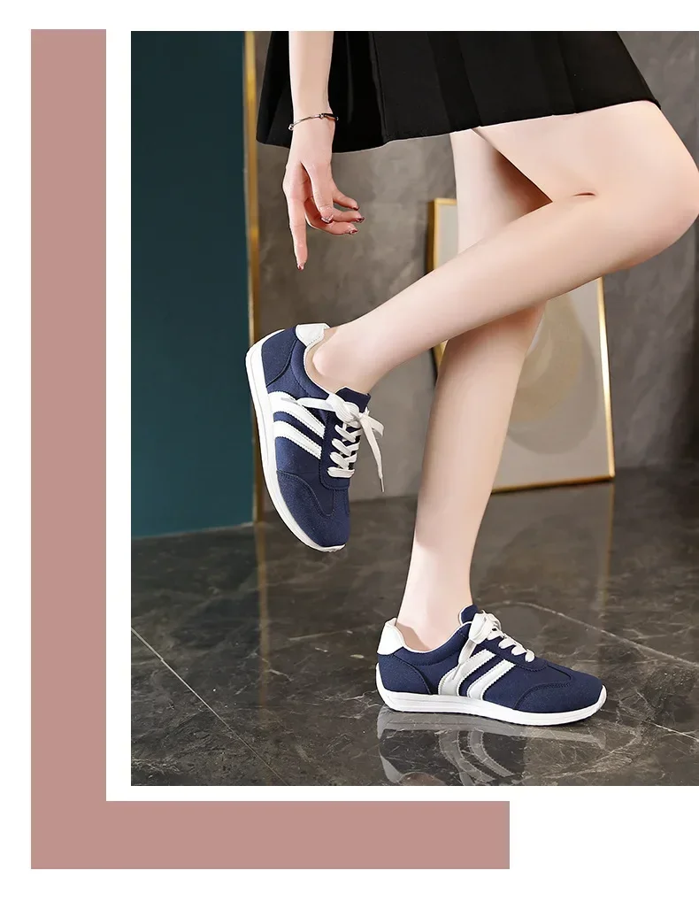 Large Size Sport Shoes Women's Casual All Match Spring Autumn Flat Bottom Yellow Blue Style Comfortable Running Shoes