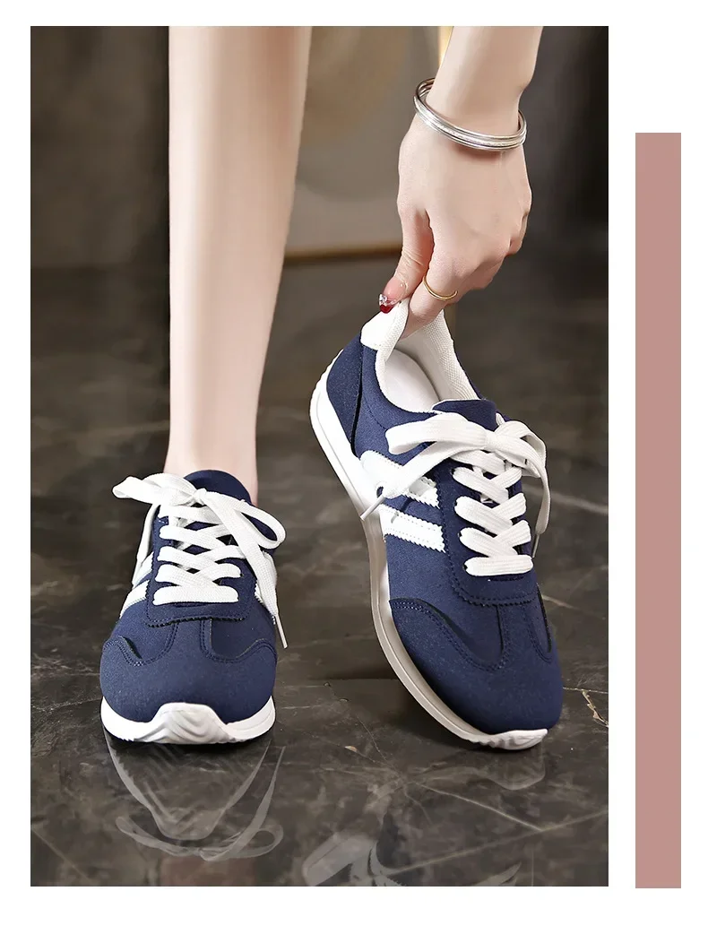 Large Size Sport Shoes Women's Casual All Match Spring Autumn Flat Bottom Yellow Blue Style Comfortable Running Shoes