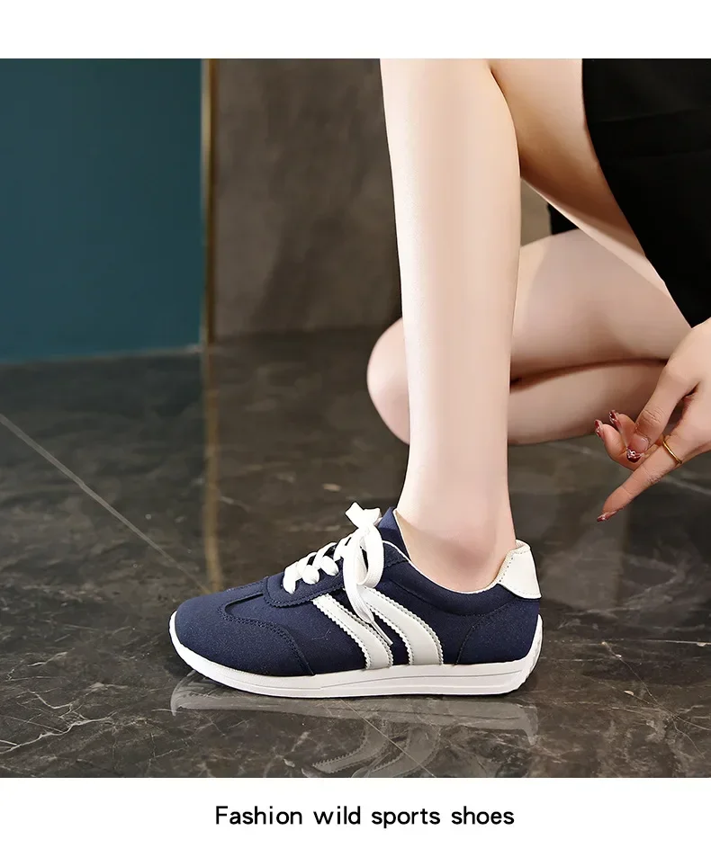 Large Size Sport Shoes Women's Casual All Match Spring Autumn Flat Bottom Yellow Blue Style Comfortable Running Shoes