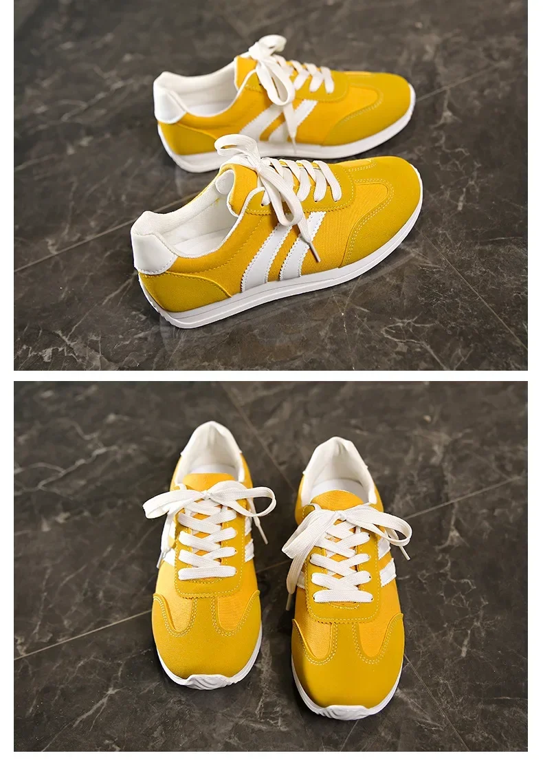 Large Size Sport Shoes Women's Casual All Match Spring Autumn Flat Bottom Yellow Blue Style Comfortable Running Shoes