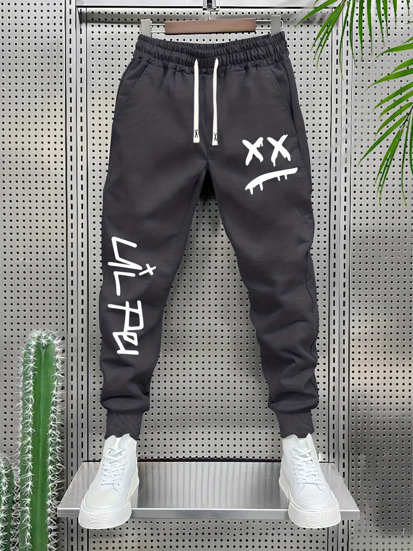 Geometric Print Casual Men'S Pants Street Fitness Multi-Functional Outfit Elastic Stretch Fabric