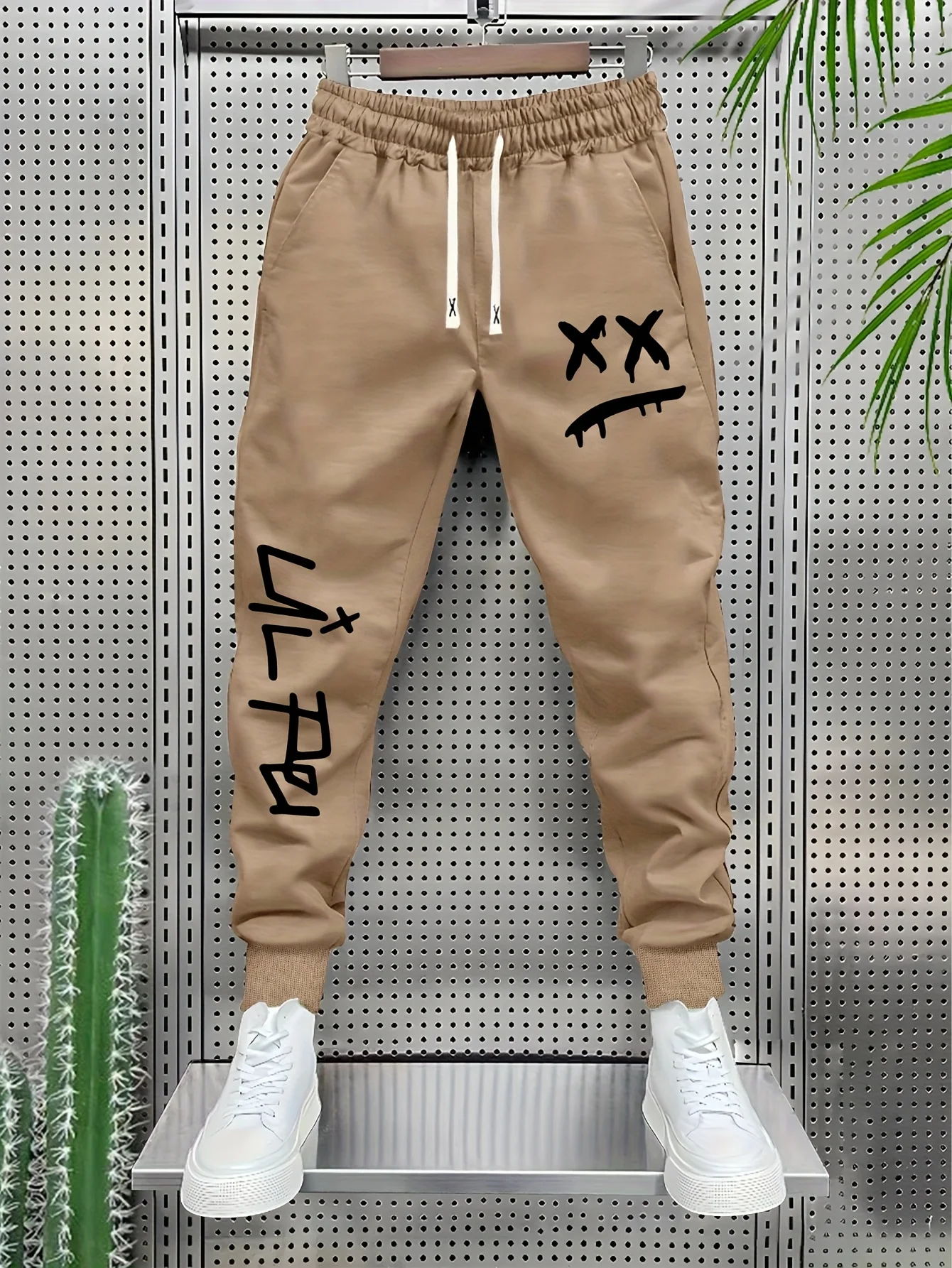 Geometric Print Casual Men'S Pants Street Fitness Multi-Functional Outfit Elastic Stretch Fabric