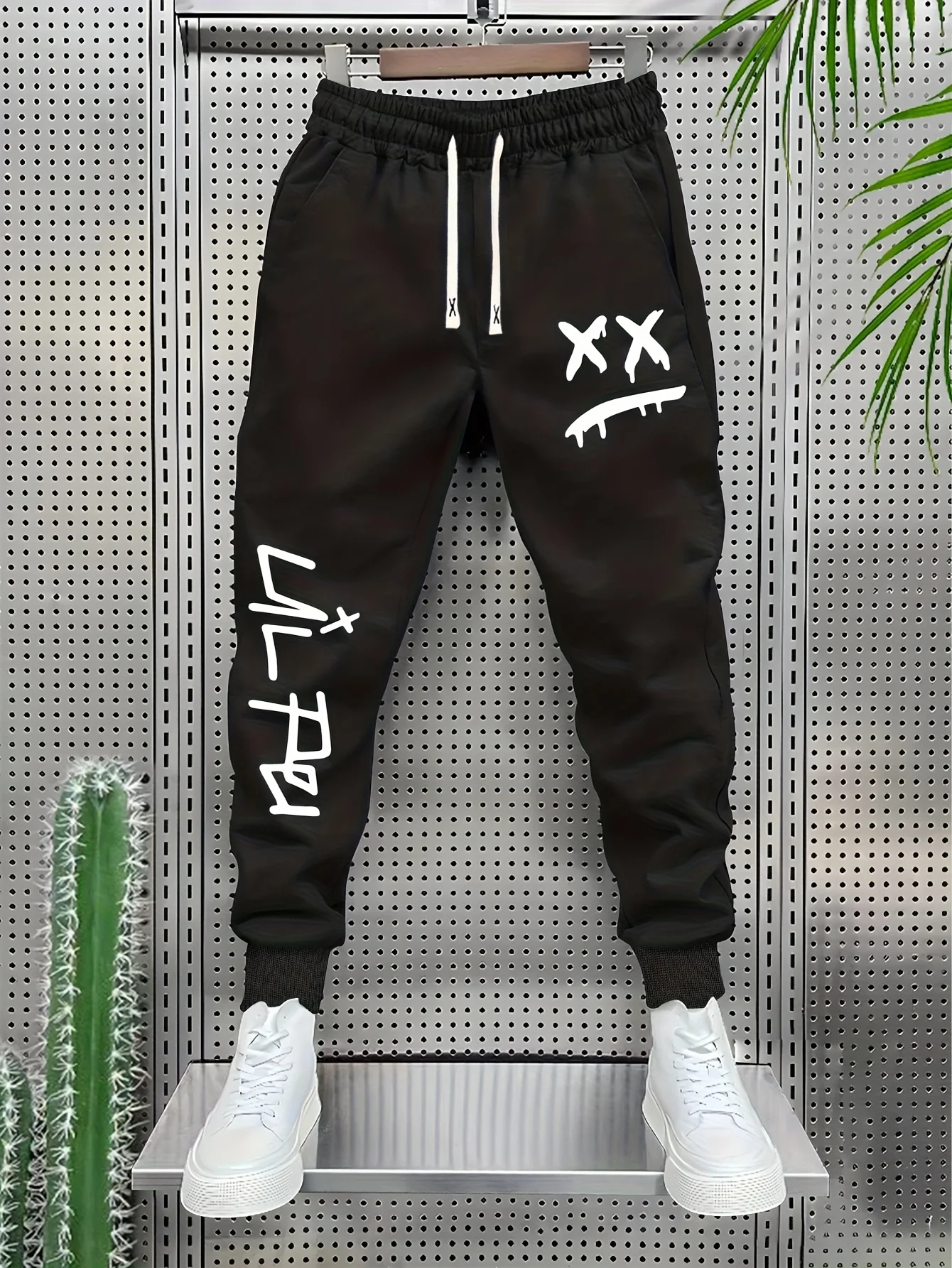 Geometric Print Casual Men'S Pants Street Fitness Multi-Functional Outfit Elastic Stretch Fabric