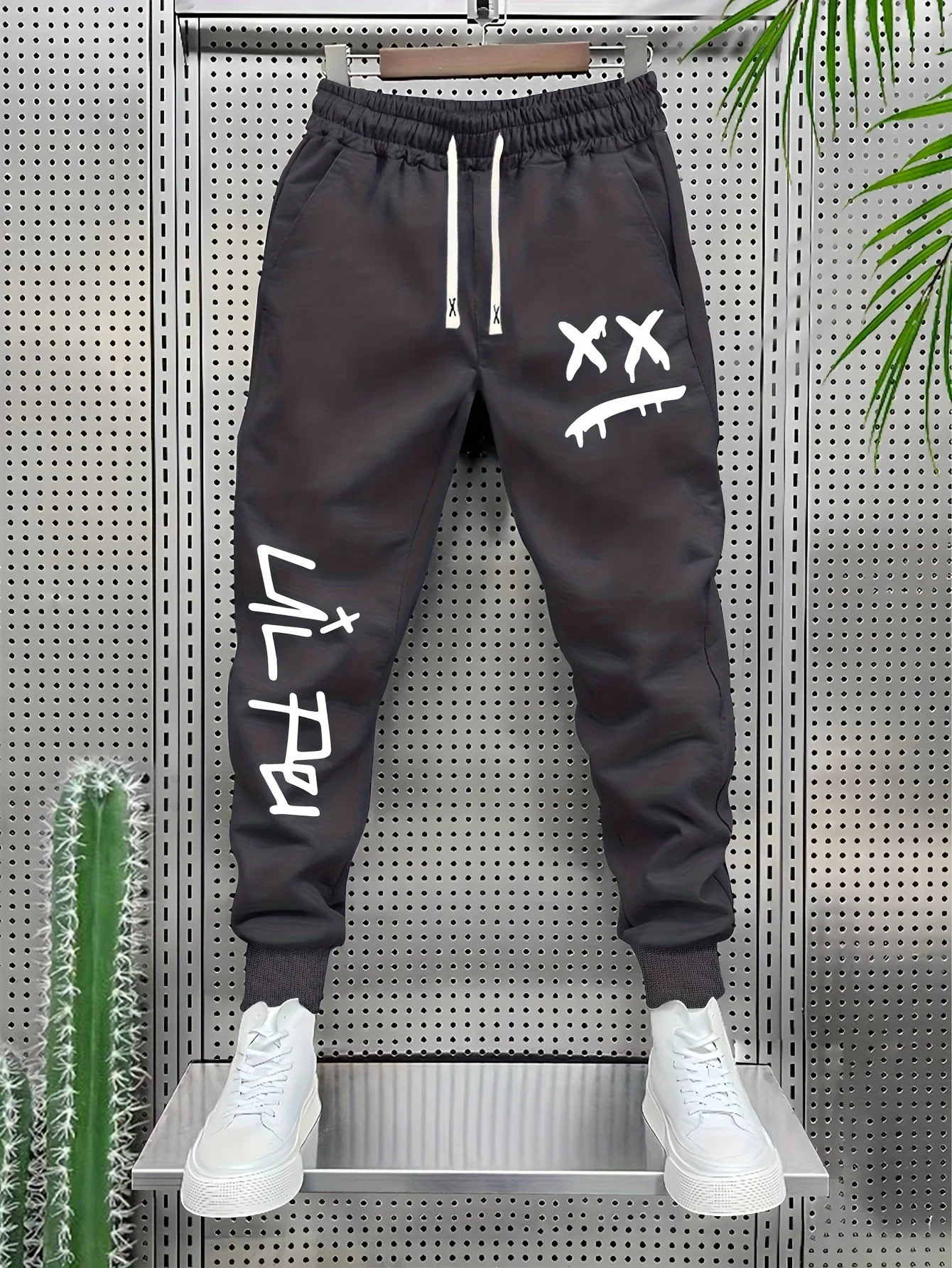 Geometric Print Casual Men'S Pants Street Fitness Multi-Functional Outfit Elastic Stretch Fabric