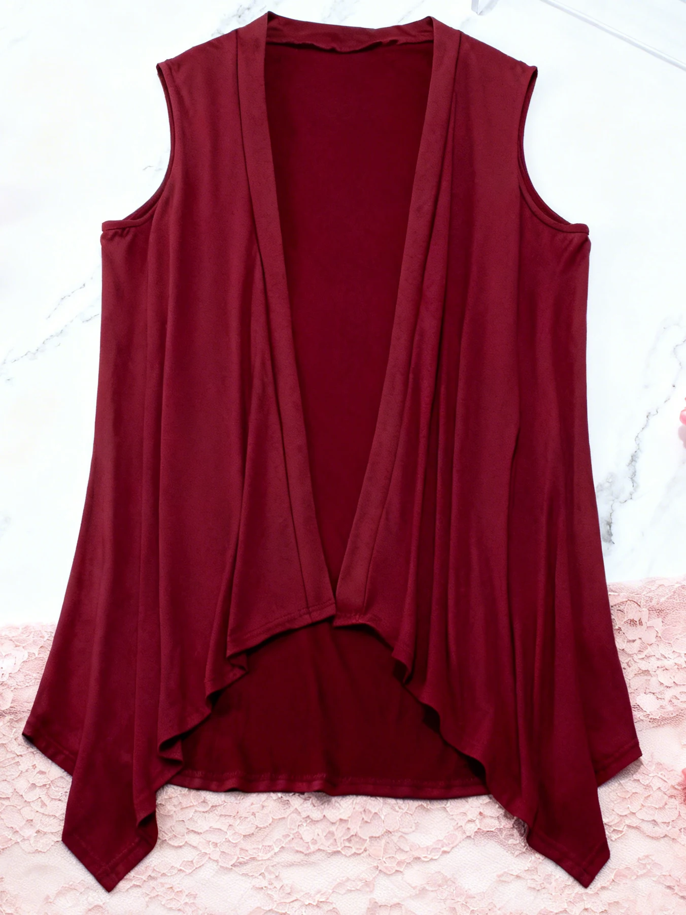 Women's Plus Size Flowy Draped Vest