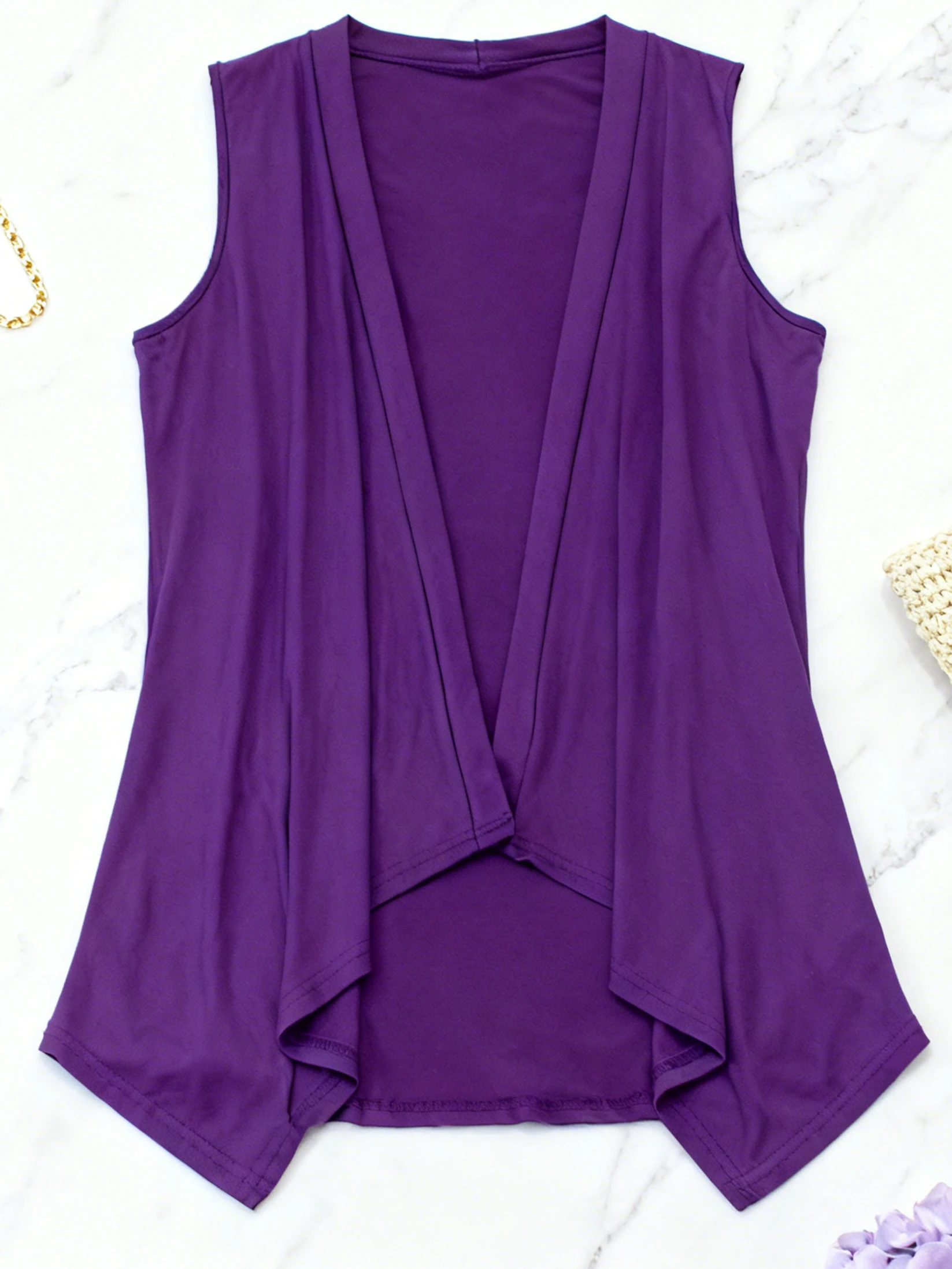 Women's Plus Size Flowy Draped Vest