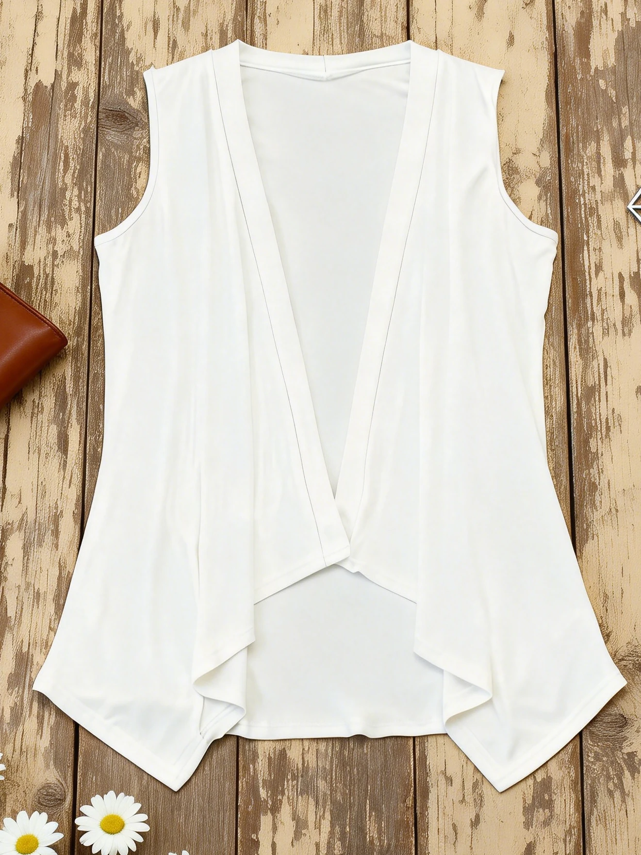 Women's Plus Size Flowy Draped Vest