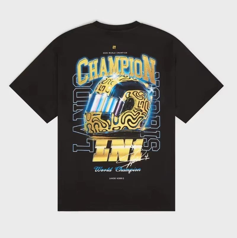 Racer LN1 Lando Norris Cotton Men's Tshirt Champion Commemorative Shirt Summer Women's Oversized Casual Short Sleeve Top