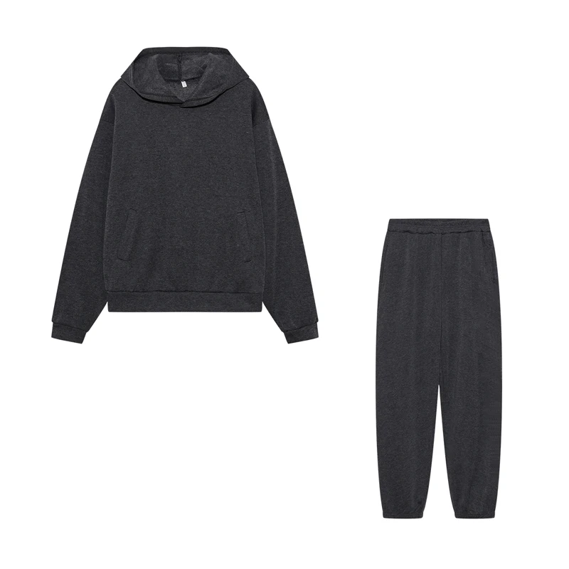2026 Trend Casual Fashion Thickened Long-Sleeved Sweater And Pants Two-Piece Set with Cap for Women