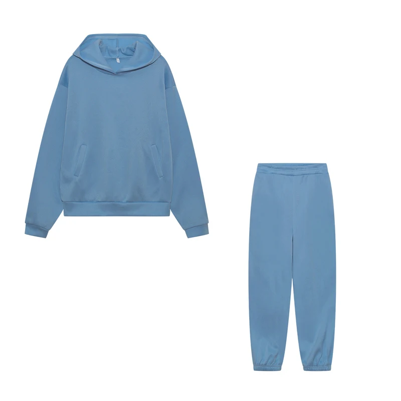 2026 Trend Casual Fashion Thickened Long-Sleeved Sweater And Pants Two-Piece Set with Cap for Women