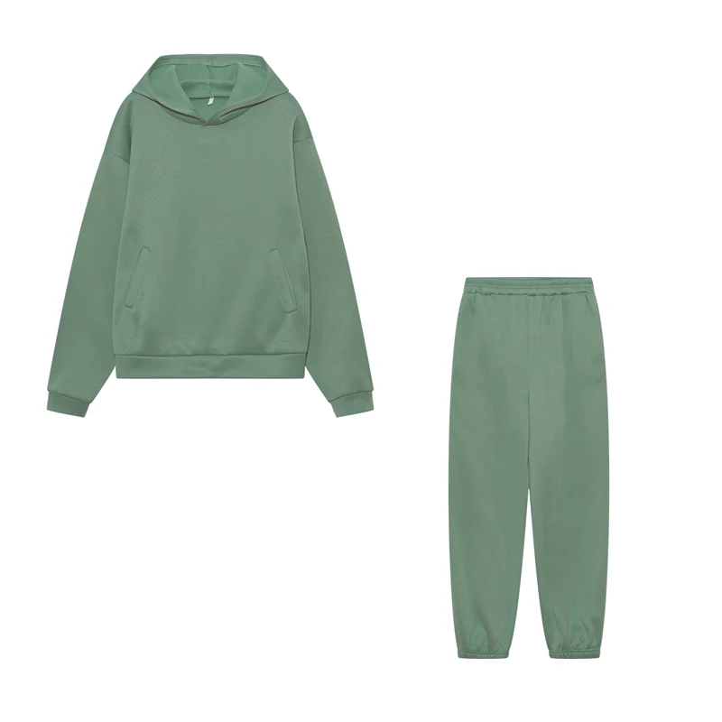 2026 Trend Casual Fashion Thickened Long-Sleeved Sweater And Pants Two-Piece Set with Cap for Women