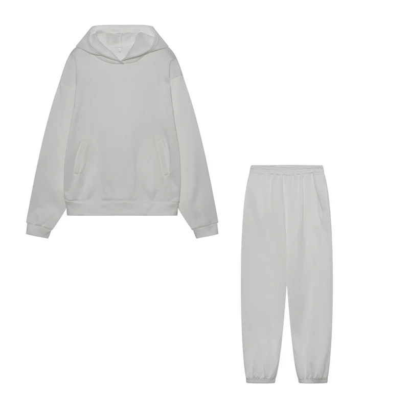2026 Trend Casual Fashion Thickened Long-Sleeved Sweater And Pants Two-Piece Set with Cap for Women