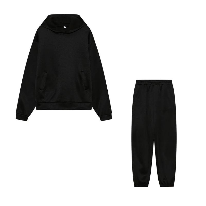 2026 Trend Casual Fashion Thickened Long-Sleeved Sweater And Pants Two-Piece Set with Cap for Women