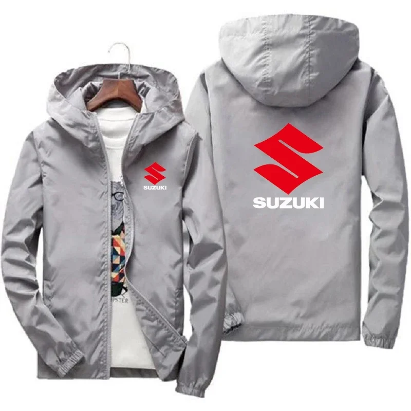 Suzuki Youth Korean Version Thin Hooded Windbreaker Motorcycle Riding Windproof Jacket Outdoor Waterproof Riding Gear