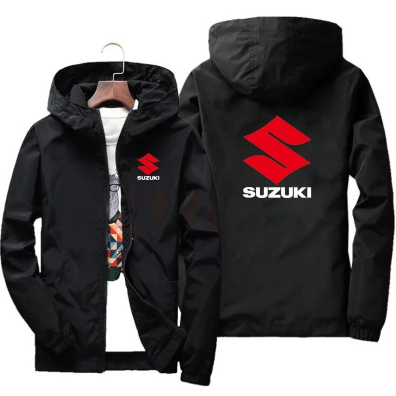 Suzuki Youth Korean Version Thin Hooded Windbreaker Motorcycle Riding Windproof Jacket Outdoor Waterproof Riding Gear
