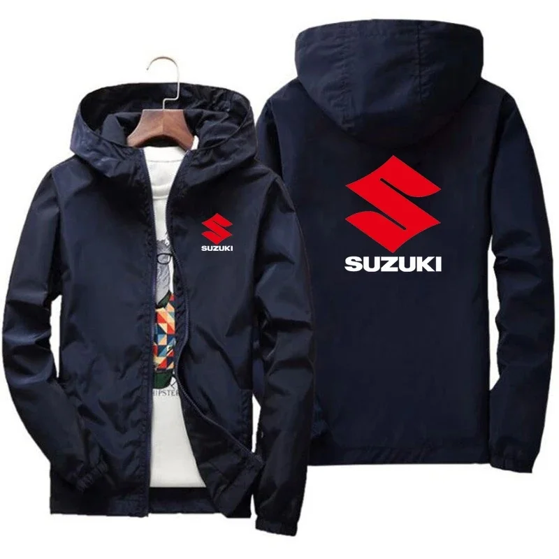 Suzuki Youth Korean Version Thin Hooded Windbreaker Motorcycle Riding Windproof Jacket Outdoor Waterproof Riding Gear