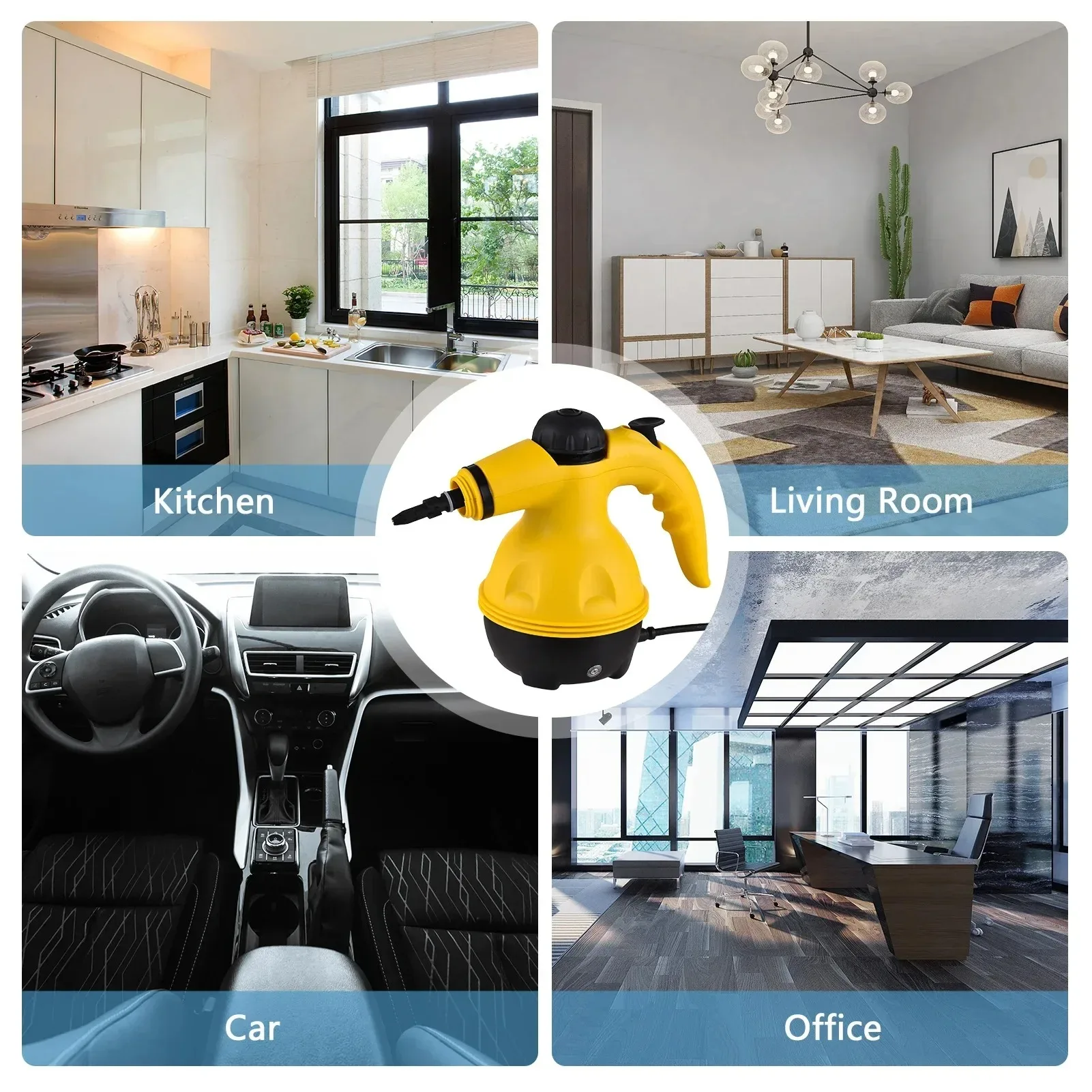 Powerful Handheld Steam Cleaner for Home Bathroom Car Interior High Temperature Multi-Use Range Hood