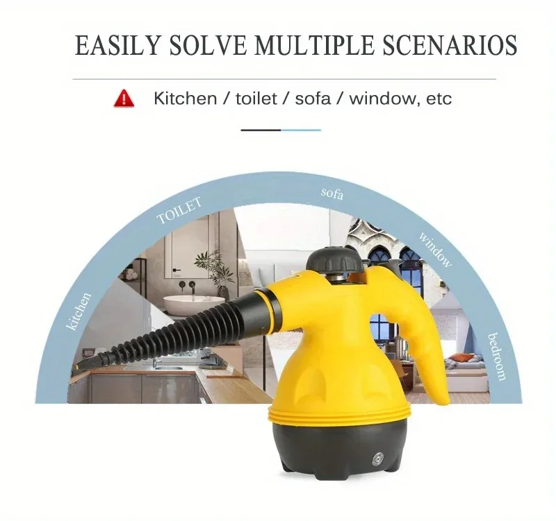 Powerful Handheld Steam Cleaner for Home Bathroom Car Interior High Temperature Multi-Use Range Hood
