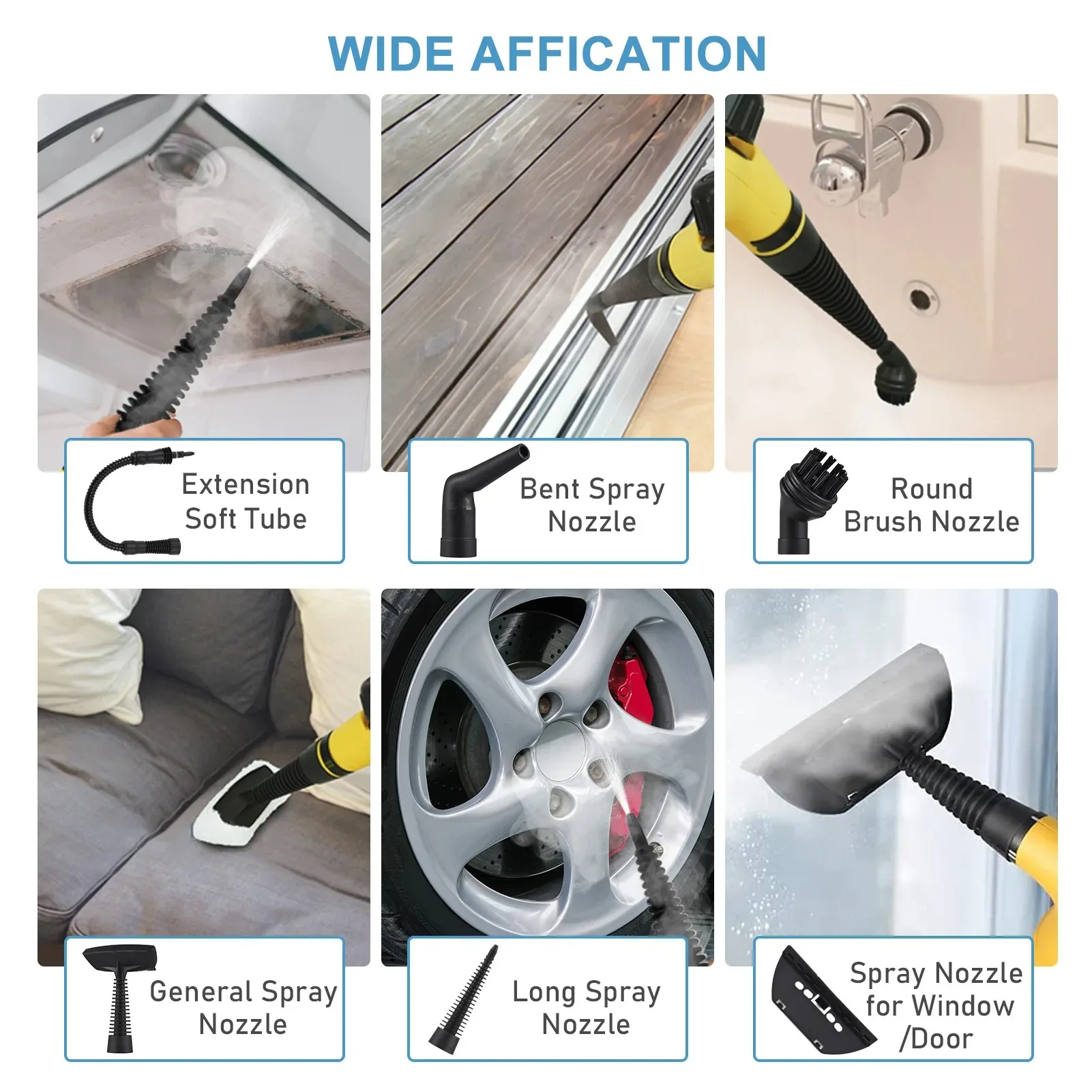 Powerful Handheld Steam Cleaner for Home Bathroom Car Interior High Temperature Multi-Use Range Hood