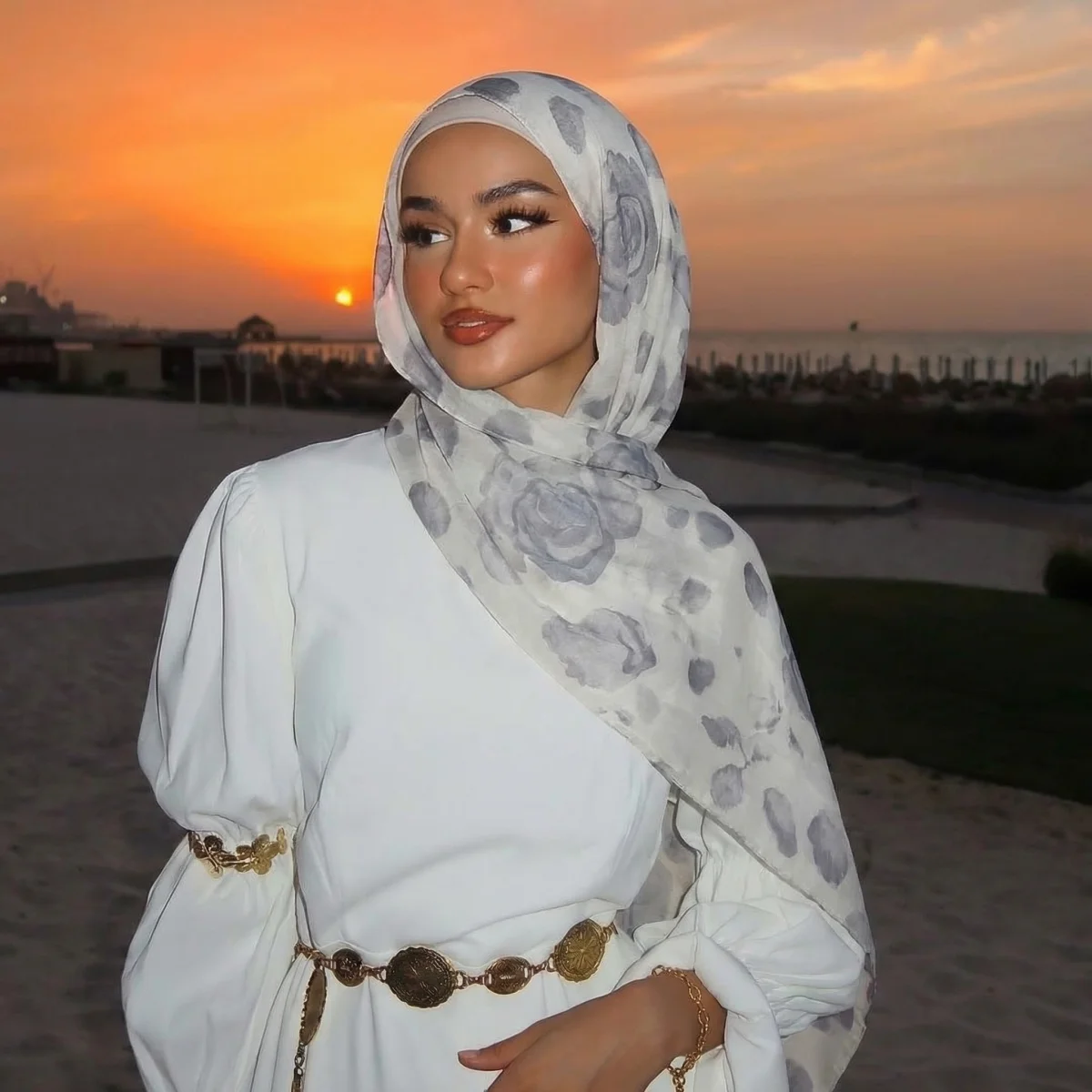 New Design Printed Hijabs Premium Watercolor Women Headscarf Soft Scarf Shawl Suitable For Daily Abaya Accessories Women Veil