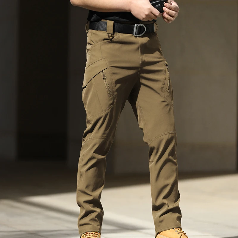 Men Tactical Elastic Pants Spring Autumn City Cargo Trousers Military Combat Hiking Camping Climbing Quick Dry Casual Sportswear